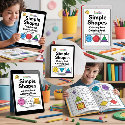 Smart Guide BKS Simple Shapes Coloring Book – Beginner Friendly – Digital Learning Guides Printable PDF Instant PDF download