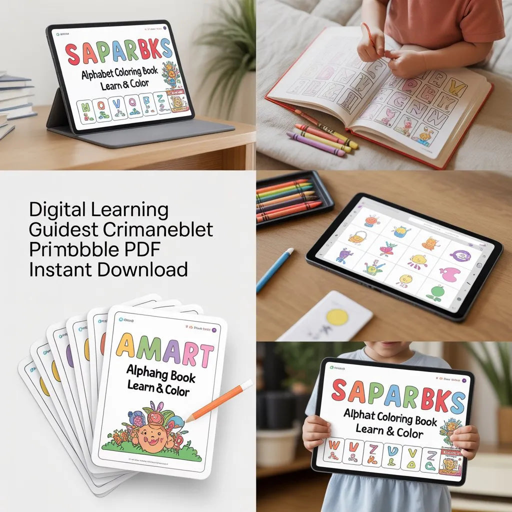 Smart Guide BKS Alphabet Coloring Book Learn & Color – Digital Learning Guides Printable PDF Instant PDF download