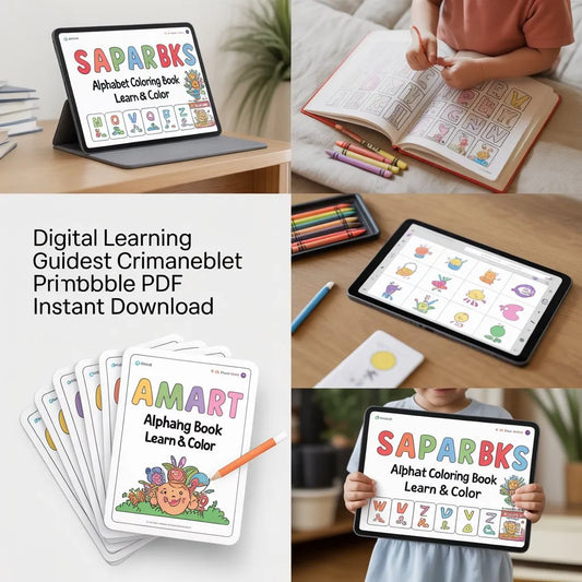Smart Guide BKS Alphabet Coloring Book Learn & Color – Digital Learning Guides Printable PDF Instant PDF download