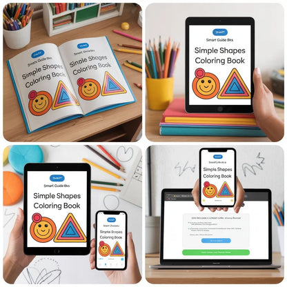Smart Guide BKS Simple Shapes Coloring Book – Beginner Friendly – Digital Learning Guides Printable PDF Instant PDF download