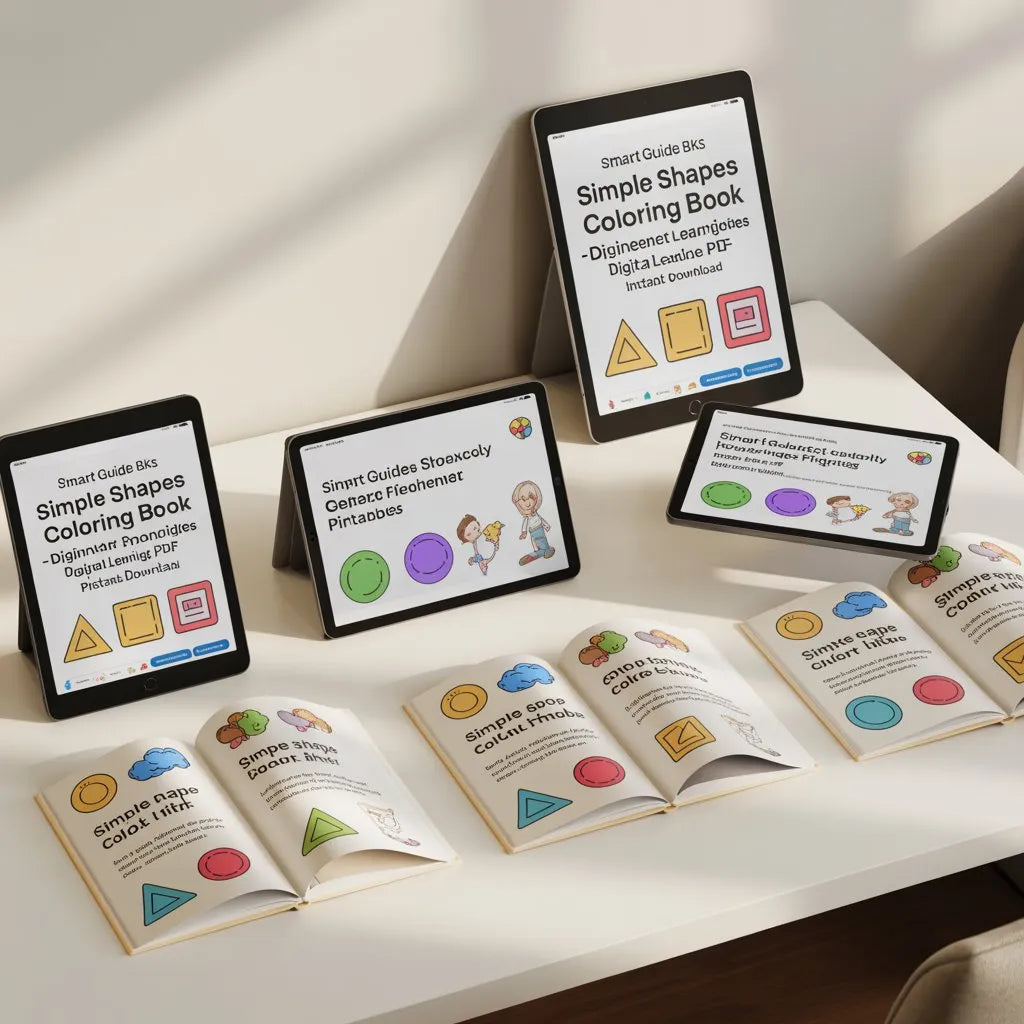 Smart Guide BKS Simple Shapes Coloring Book – Beginner Friendly – Digital Learning Guides Printable PDF Instant PDF download