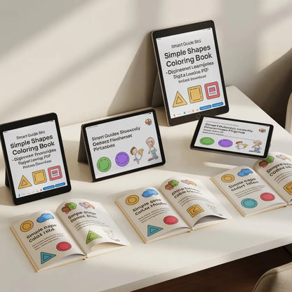 Smart Guide BKS Simple Shapes Coloring Book – Beginner Friendly – Digital Learning Guides Printable PDF Instant PDF download