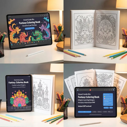 Smart Guide BKS Fantasy Coloring Book – Creative Designs – Digital Learning Guides Printable PDF Instant PDF download