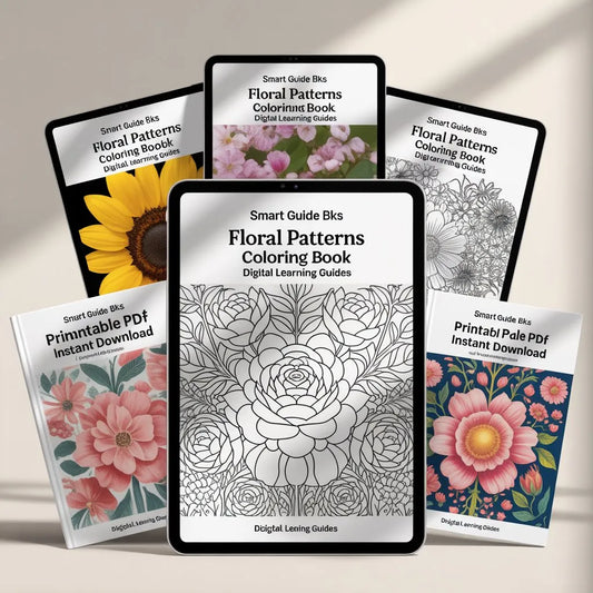 Smart Guide BKS Floral Patterns Coloring Book – Digital Learning Guides Printable PDF Instant PDF download