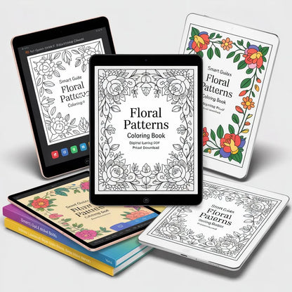 Smart Guide BKS Floral Patterns Coloring Book – Digital Learning Guides Printable PDF Instant PDF download