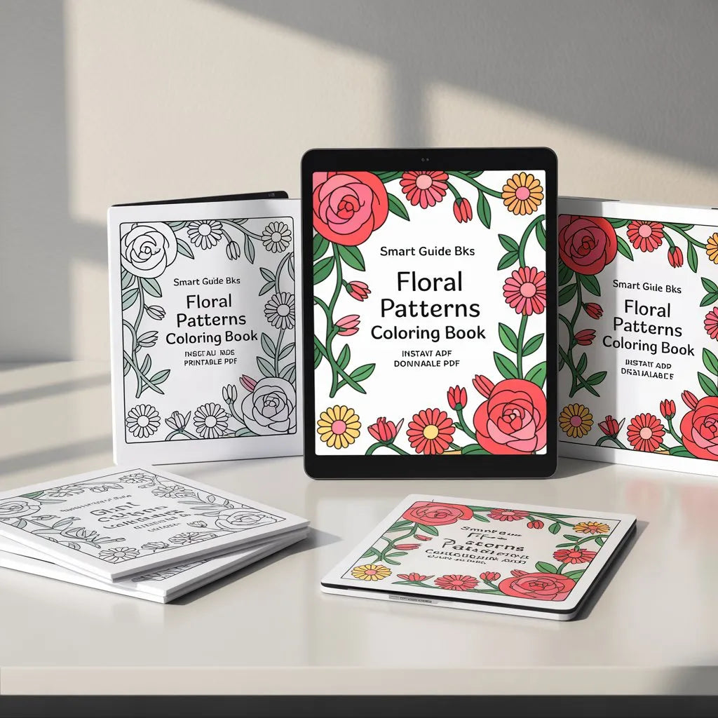 Smart Guide BKS Floral Patterns Coloring Book – Digital Learning Guides Printable PDF Instant PDF download