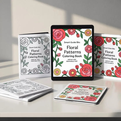 Smart Guide BKS Floral Patterns Coloring Book – Digital Learning Guides Printable PDF Instant PDF download