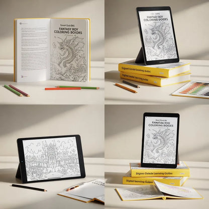 Smart Guide BKS Fantasy Coloring Book – Creative Designs – Digital Learning Guides Printable PDF Instant PDF download