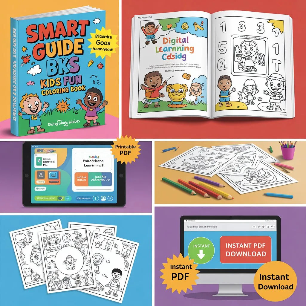 Smart Guide BKS Kids Fun Coloring Book – Digital Learning Guides Printable PDF Instant PDF download