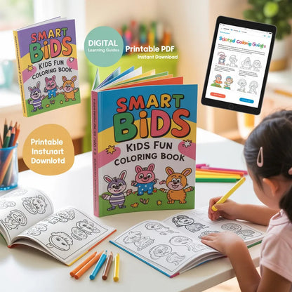 Smart Guide BKS Kids Fun Coloring Book – Digital Learning Guides Printable PDF Instant PDF download