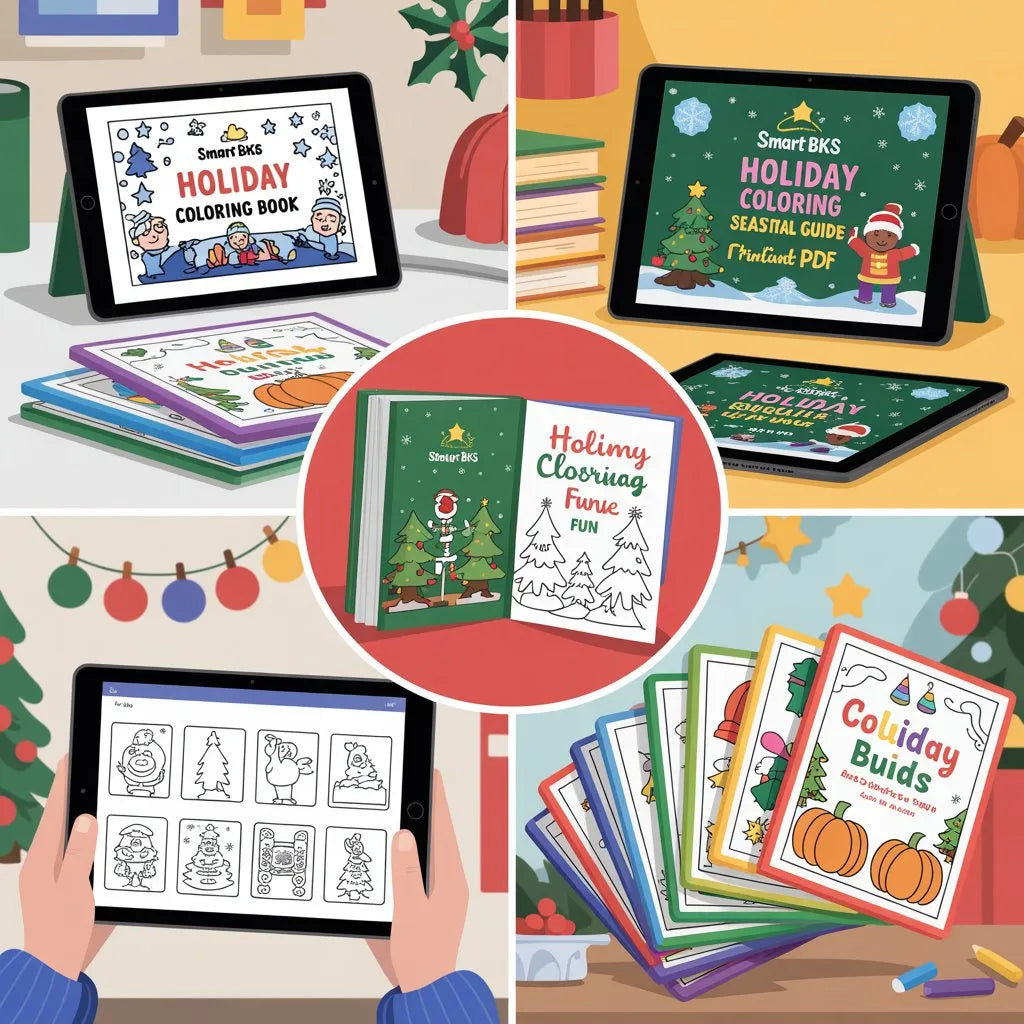 Smart Guide BKS Holiday Coloring Book – Seasonal Fun – Digital Learning Guides Printable PDF Instant PDF download