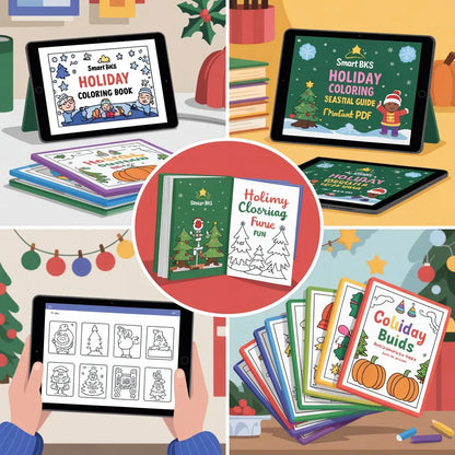 Smart Guide BKS Holiday Coloring Book – Seasonal Fun – Digital Learning Guides Printable PDF Instant PDF download